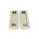 From The Anvil Door Furniture Polished Nickel / Rectangular Flush Pull (Privacy) / Rectangular From The Anvil - Polished Nickel 250mm Plain Rectangular Pull - Privacy Set