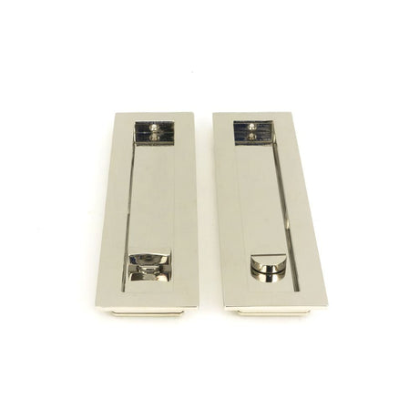 From The Anvil Door Furniture Polished Nickel / Rectangular Flush Pull (Privacy) / Rectangular From The Anvil - Polished Nickel 250mm Plain Rectangular Pull - Privacy Set