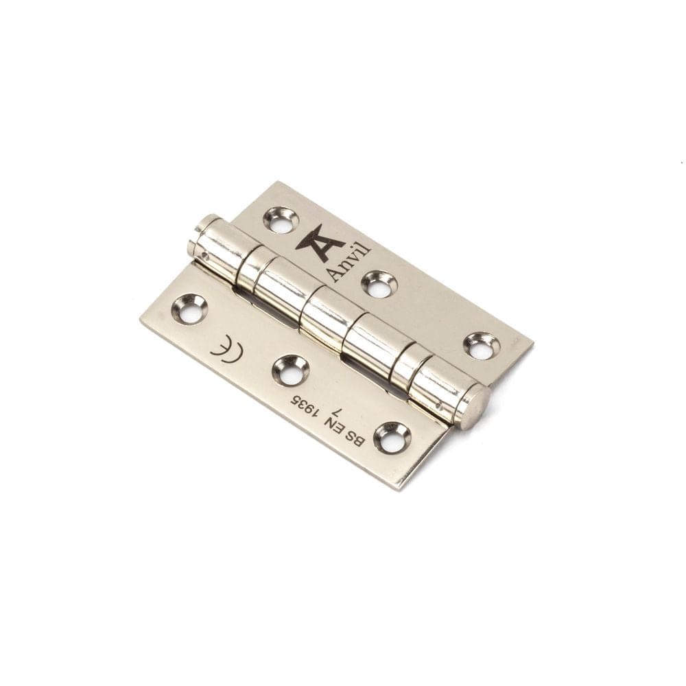From The Anvil Hinges Polished Nickel / Ball Bearing Hinges / 3" (76mm) From The Anvil - Polished Nickel 3" Ball Bearing Butt Hinge (pair) ss