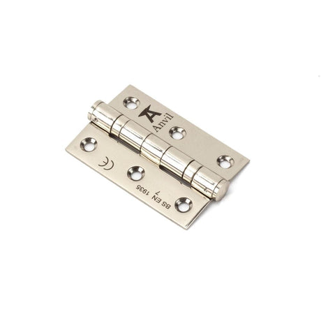 From The Anvil Hinges Polished Nickel / Ball Bearing Hinges / 3" (76mm) From The Anvil - Polished Nickel 3" Ball Bearing Butt Hinge (pair) ss
