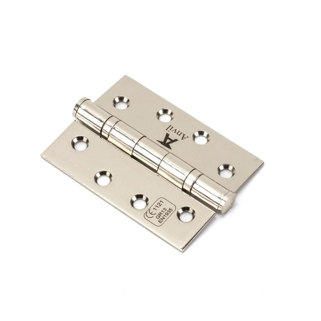 From The Anvil Hinges Polished Nickel / Ball Bearing Hinges / 4" x (102mm) From The Anvil - Polished Nickel 4" Ball Bearing Butt Hinge (pair) ss