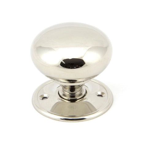 From The Anvil Door Furniture Polished Nickel / Mortice/Rim Knobs From The Anvil - Polished Nickel 57mm Mushroom Mortice/Rim Knob Set