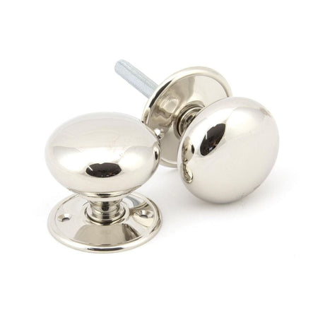 From The Anvil Door Furniture Polished Nickel / Mortice/Rim Knobs From The Anvil - Polished Nickel 57mm Mushroom Mortice/Rim Knob Set