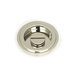 From The Anvil Door Furniture Polished Nickel / Round Flush Pull (Privacy) / Round From The Anvil - Polished Nickel 60mm Art Deco Round Pull - Privacy Set