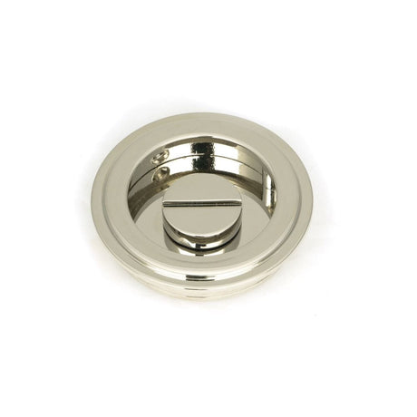 From The Anvil Door Furniture Polished Nickel / Round Flush Pull (Privacy) / Round From The Anvil - Polished Nickel 60mm Art Deco Round Pull - Privacy Set
