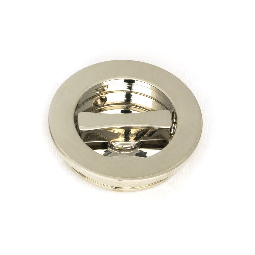From The Anvil Door Furniture Polished Nickel / Round Flush Pull (Privacy) / Round From The Anvil - Polished Nickel 60mm Plain Round Pull - Privacy Set