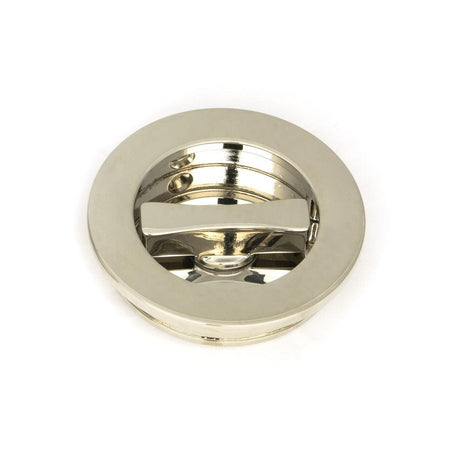 From The Anvil Door Furniture Polished Nickel / Round Flush Pull (Privacy) / Round From The Anvil - Polished Nickel 60mm Plain Round Pull - Privacy Set