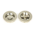 From The Anvil Door Furniture Polished Nickel / Round Flush Pull (Privacy) / Round From The Anvil - Polished Nickel 60mm Plain Round Pull - Privacy Set