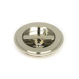 From The Anvil Door Furniture Polished Nickel / Round Flush Pull (Privacy) / Round From The Anvil - Polished Nickel 75mm Art Deco Round Pull - Privacy Set