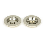 From The Anvil Door Furniture Polished Nickel / Round Flush Pull (Privacy) / Round From The Anvil - Polished Nickel 75mm Plain Round Pull - Privacy Set