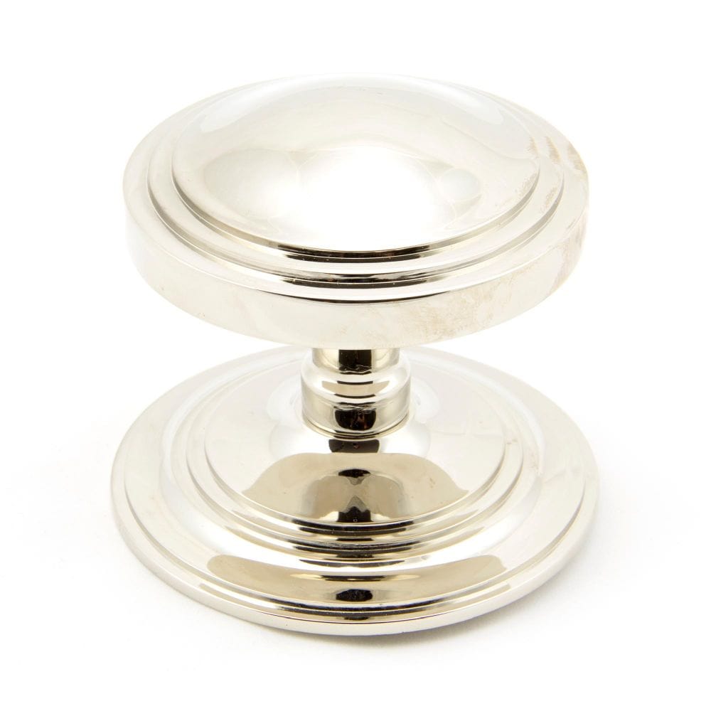 From The Anvil Door Furniture Polished Nickel / Art Deco Centre Door Knob From The Anvil - Polished Nickel Art Deco Centre Door Knob