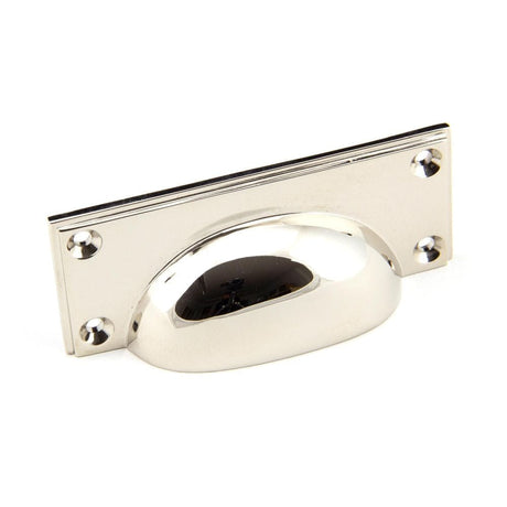 From The Anvil Cabinet Hardware Polished Nickel / Cabinet Cup Pulls From The Anvil - Polished Nickel Art Deco Drawer Pull
