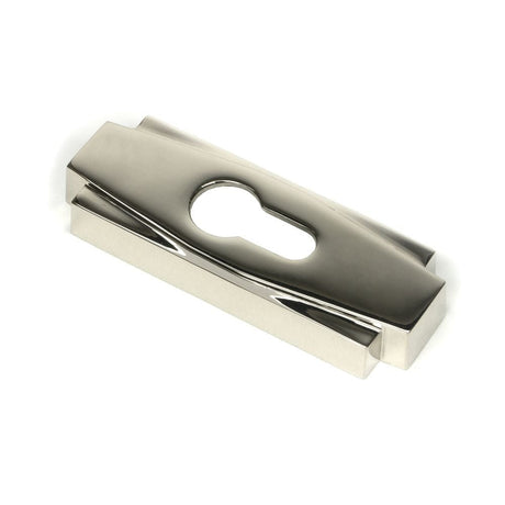 From The Anvil Door Furniture Polished Nickel / Euro Profile Escutcheons From The Anvil - Polished Nickel Art Deco Euro Escutcheon