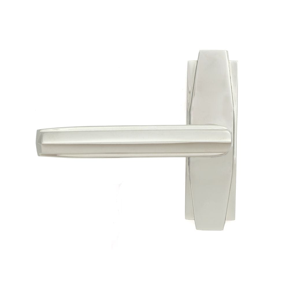 From The Anvil Door Furniture Polished Nickel / Round Rose From The Anvil - Polished Nickel Art Deco Lever on Rose Set