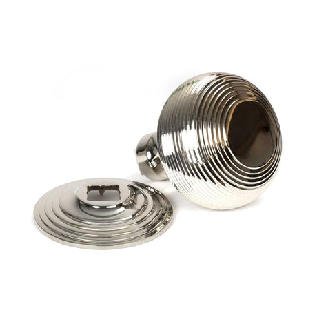 From The Anvil Door Furniture Polished Nickel / Beehive Centre Door Knob From The Anvil - Polished Nickel Beehive Centre Door Knob