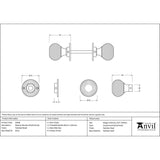 From The Anvil Door Furniture Polished Nickel / Mortice/Rim Knobs From The Anvil - Polished Nickel Beehive Mortice/Rim Knob Set