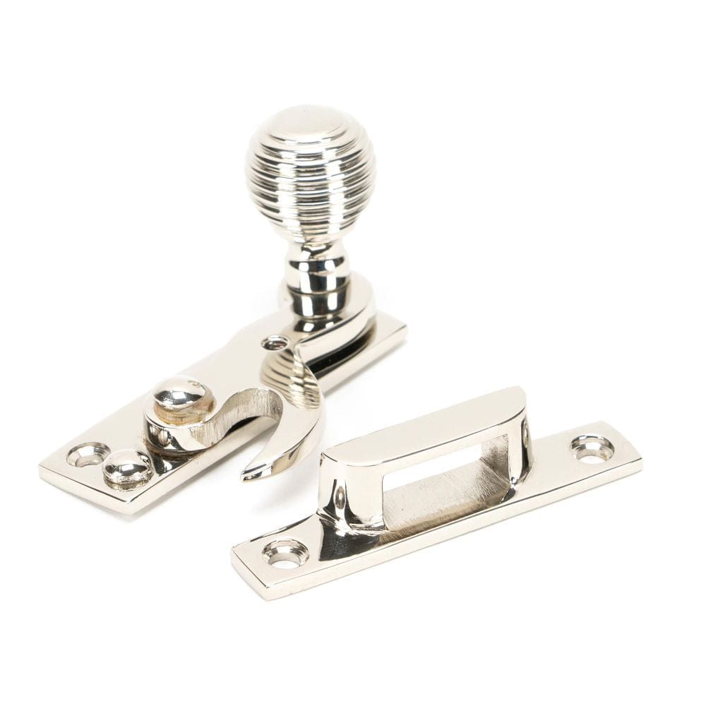From The Anvil Window Furniture Polished Nickel / Sash Window Hook Fasteners / Yes From The Anvil - Polished Nickel Beehive Sash Hook Fastener