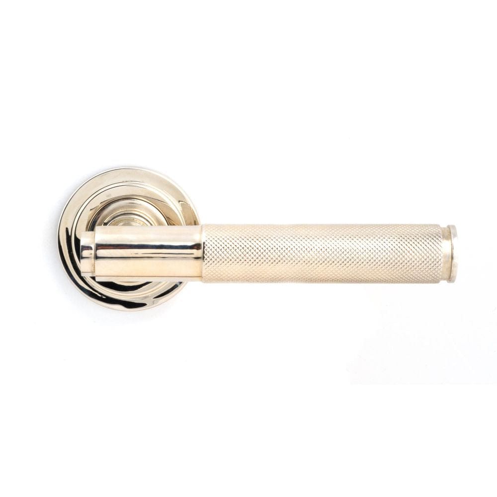 From The Anvil Door Furniture Polished Nickel / Round Rose From The Anvil - Polished Nickel Brompton Lever on Rose Set (Art Deco) - Unsprung