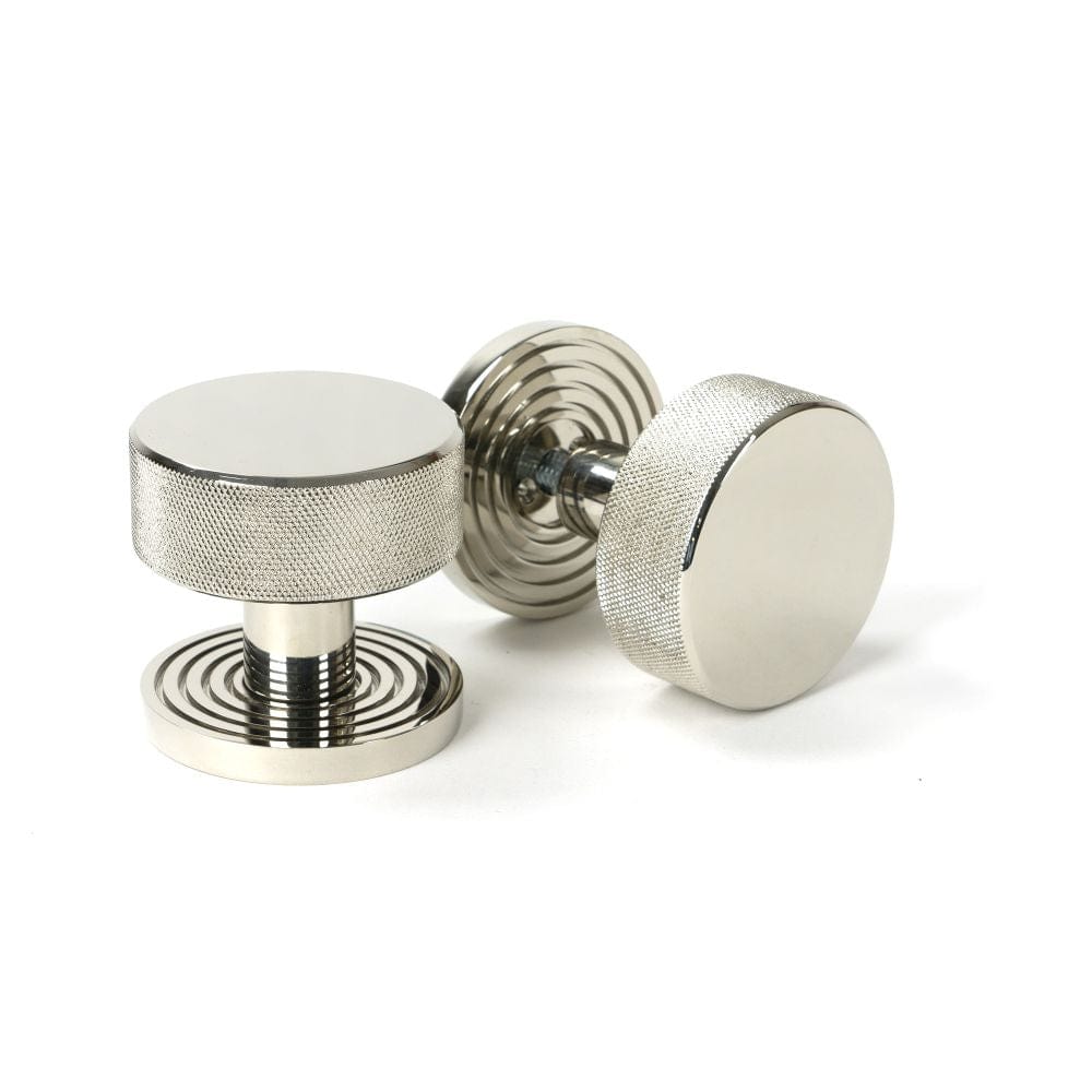 From The Anvil Door Furniture Polished Nickel / Mortice/Rim Knobs From The Anvil - Polished Nickel Brompton Mortice/Rim Knob Set (Beehive)