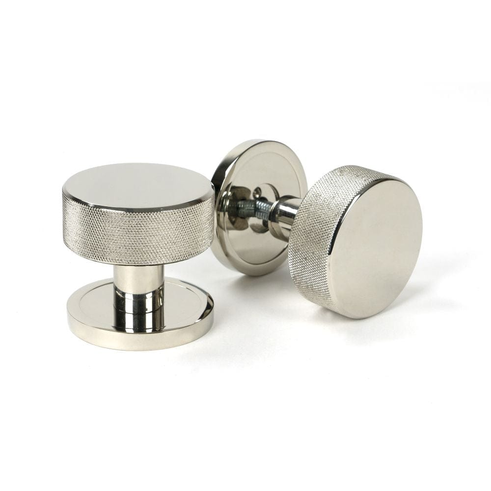 From The Anvil Door Furniture Polished Nickel / Mortice/Rim Knobs From The Anvil - Polished Nickel Brompton Mortice/Rim Knob Set (Plain)