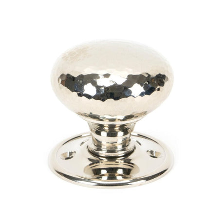 From The Anvil Door Furniture Polished Nickel / Mortice/Rim Knobs From The Anvil - Polished Nickel Hammered Mushroom Mortice/Rim Knob Set