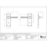 From The Anvil Door Furniture Polished Nickel / Std. Lock Handles From The Anvil - Polished Nickel Hammered Newbury Lever Lock Set