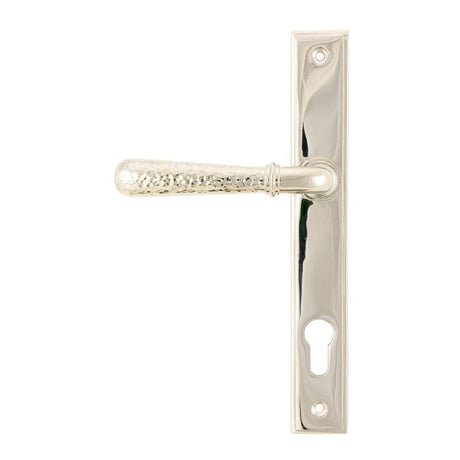 From The Anvil Door Furniture Polished Nickel / Multi Point Lock Set / 92mm c/c From The Anvil - Polished Nickel Hammered Newbury Slimline Espag. Lock Set