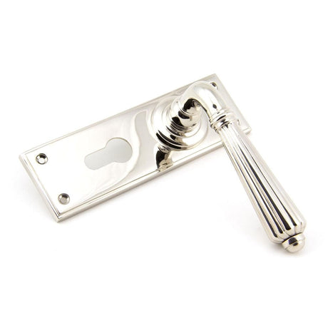 From The Anvil Door Furniture Polished Nickel / Euro Profile Lock Handles From The Anvil - Polished Nickel Hinton Lever Euro Lock Set