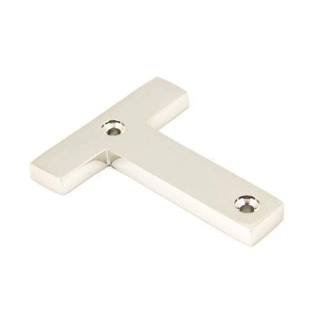 From The Anvil Door Furniture Polished Nickel / Letters / T From The Anvil - Polished Nickel Letter T