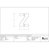From The Anvil Door Furniture Polished Nickel / Letters / Z From The Anvil - Polished Nickel Letter Z