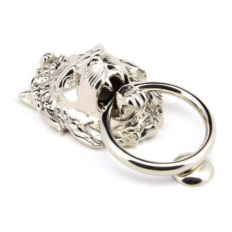 From The Anvil Door Furniture Polished Nickel / Lion Door Knocker From The Anvil - Polished Nickel Lion Head Door Knocker