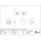 From The Anvil Door Furniture Polished Nickel / Mortice/Rim Knobs From The Anvil - Polished Nickel Mushroom Mortice/Rim Knob Set