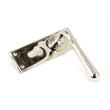 From The Anvil Door Furniture Polished Nickel / Euro Profile Lock Handles From The Anvil - Polished Nickel Newbury Lever Euro Lock Set