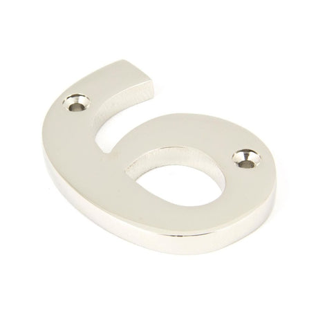 From The Anvil Door Furniture Polished Nickel / Numerals / 6 From The Anvil - Polished Nickel Numeral 6
