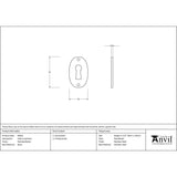 From The Anvil Door Furniture Polished Nickel / Mortice Key Profile Escutcheons From The Anvil - Polished Nickel Oval Escutcheon