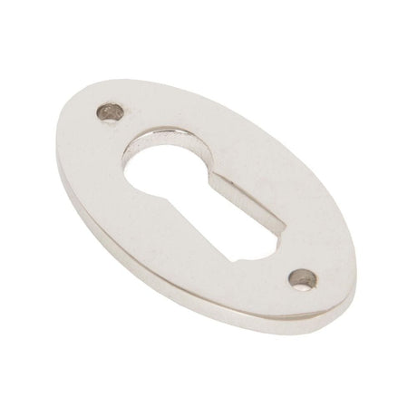 From The Anvil Door Furniture Polished Nickel / Mortice Key Profile Escutcheons From The Anvil - Polished Nickel Oval Escutcheon
