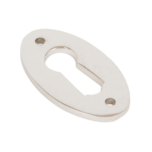 From The Anvil Door Furniture Polished Nickel / Mortice Key Profile Escutcheons From The Anvil - Polished Nickel Oval Escutcheon