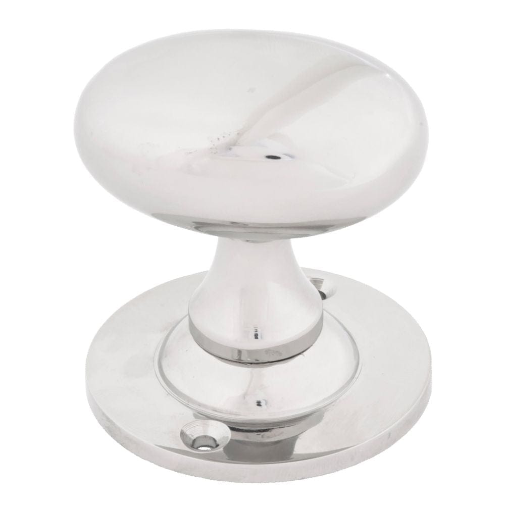 From The Anvil Door Furniture Polished Nickel / Mortice/Rim Knobs From The Anvil - Polished Nickel Oval Mortice/Rim Knob Set