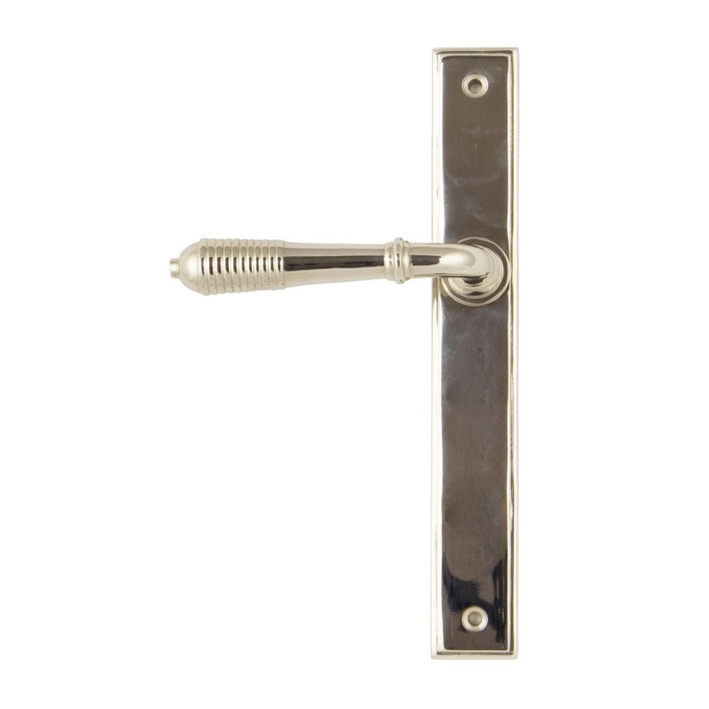 From The Anvil Door Furniture Polished Nickel / Multi Point Latch Set From The Anvil - Polished Nickel Reeded Slimline Lever Espag. Latch Set
