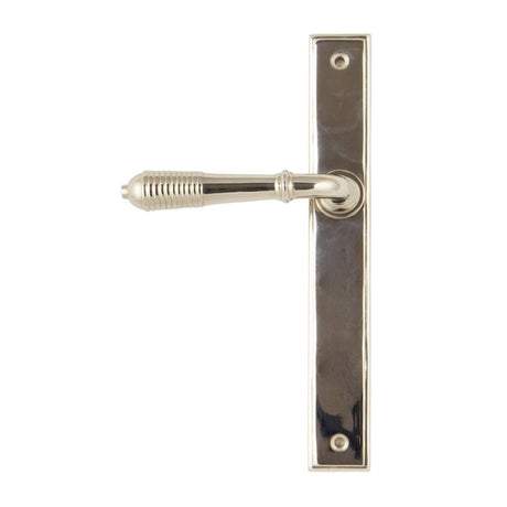 From The Anvil Door Furniture Polished Nickel / Multi Point Latch Set From The Anvil - Polished Nickel Reeded Slimline Lever Espag. Latch Set