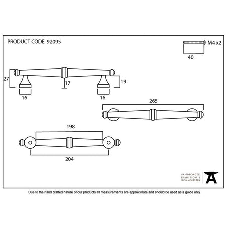 From The Anvil Cabinet Hardware Polished Nickel / Cabinet Pull Handles / Large From The Anvil - Polished Nickel Regency Pull Handle - Large