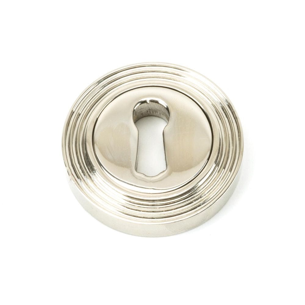 From The Anvil Door Furniture Polished Nickel / Mortice Key Profile Escutcheons From The Anvil - Polished Nickel Round Escutcheon (Beehive)