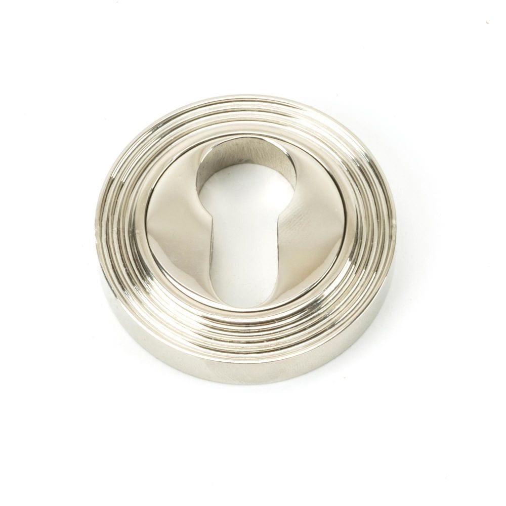 From The Anvil Door Furniture Polished Nickel / Euro Profile Escutcheons From The Anvil - Polished Nickel Round Euro Escutcheon (Beehive)