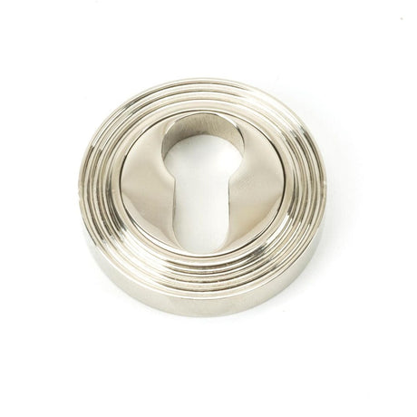From The Anvil Door Furniture Polished Nickel / Euro Profile Escutcheons From The Anvil - Polished Nickel Round Euro Escutcheon (Beehive)