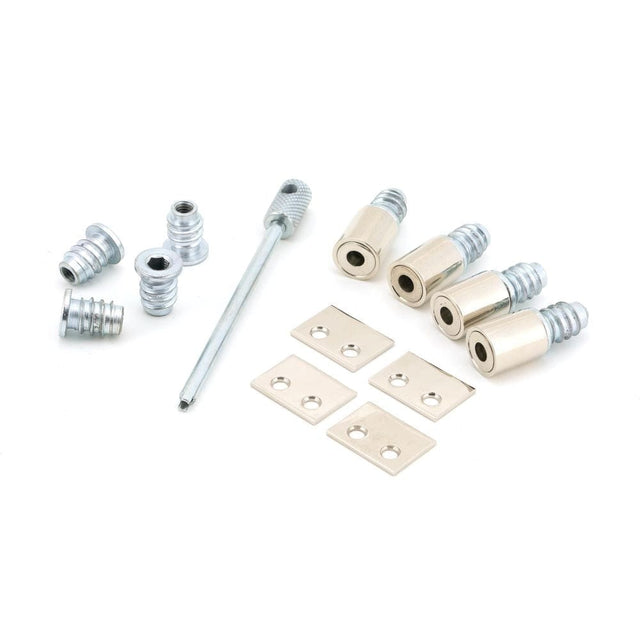 From The Anvil Window Furniture Polished Nickel / Locking Sash Stops From The Anvil - Polished Nickel Secure Stops (Pack of 4)