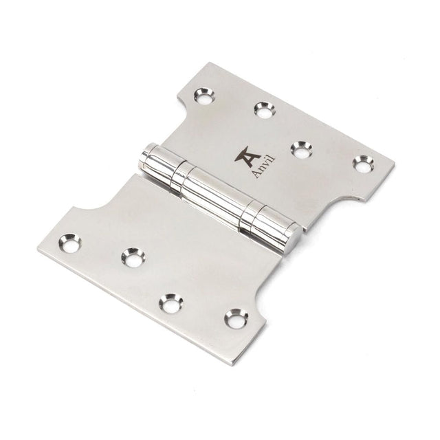 From The Anvil Hinges Polished Stainless Steel / Parliament Hinges / 4" x (102mm) From The Anvil - Polished SS 4" x 3" x 5" Parliament Hinge (pair)