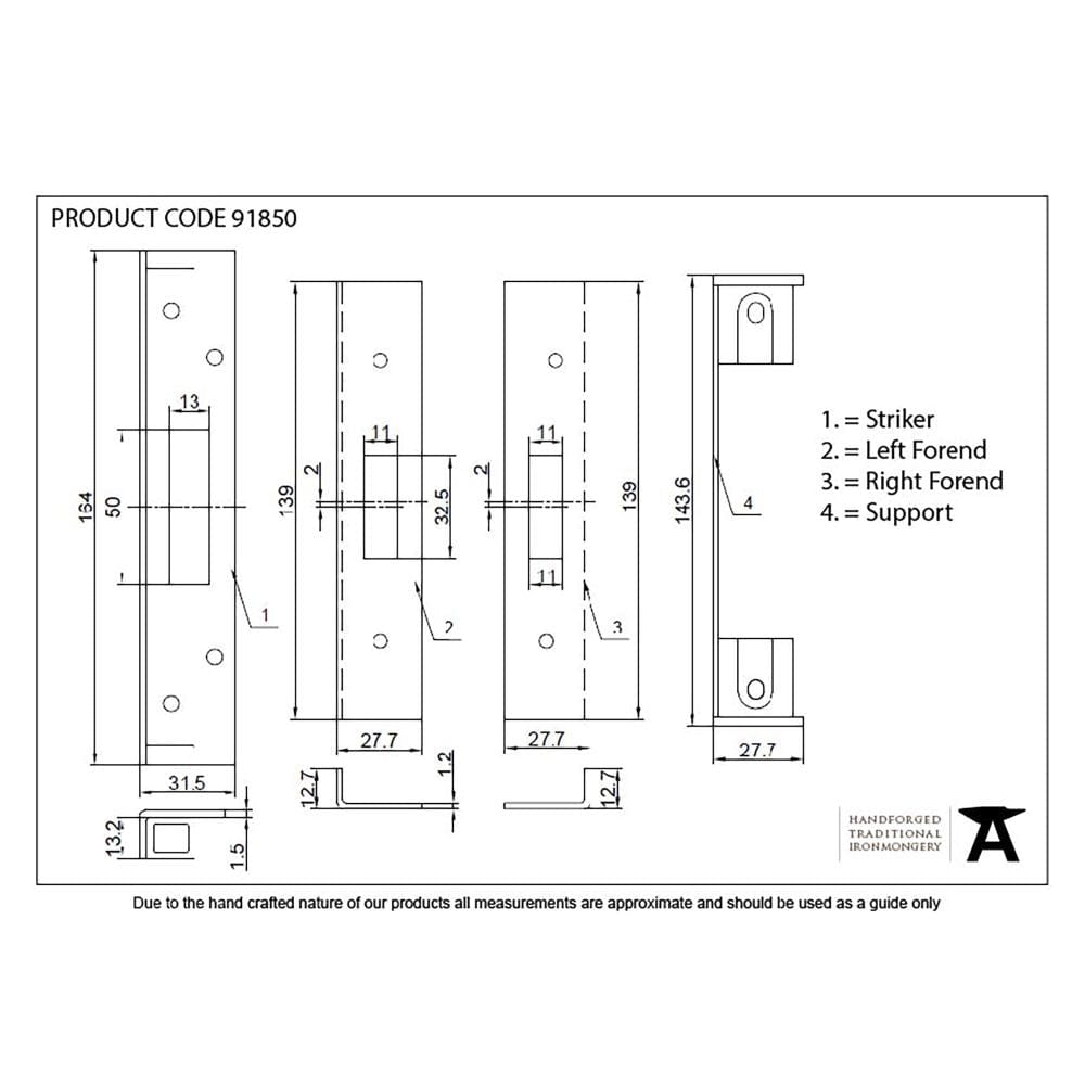 From The Anvil Locks & Latches PVD Brass / Deadlock Rebate Sets From The Anvil - PVD Ãƒâ€šÃ‚Â½" Euro Dead Lock Rebate Kit