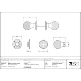 From The Anvil Door Furniture Rosewood / Mortice/Rim Knobs From The Anvil - Rosewood & Aged Brass Beehive Mortice/Rim Knob Set