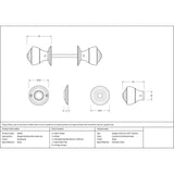From The Anvil Door Furniture Rosewood / Mortice/Rim Knobs From The Anvil - Rosewood Ringed Mortice/Rim Knob Set