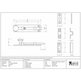 From The Anvil Accessories Satin Brass / Straight Surface Bolts / 100mm / 4" From The Anvil - Satin Brass 4" Universal Bolt